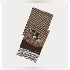Polo Ralph Lauren Knotted-Fringe Dog-Print Silk Scarf